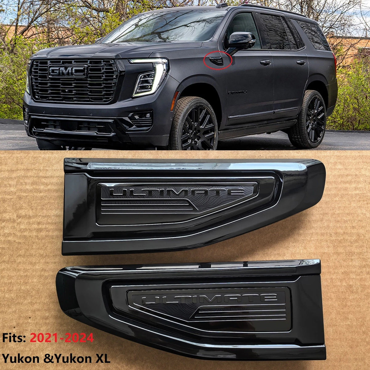 Ultimate Emblem Set for 2021–2024 GMC Yukon Denali Fender Vent Badge