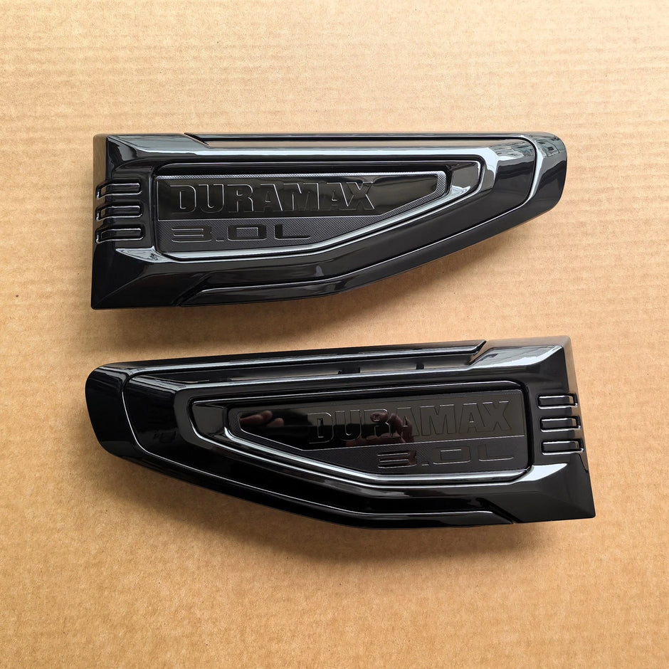 Duramax 3.0L Fender Vent Emblems for 2025–2026 GMC Yukon / Yukon XL Black/Red