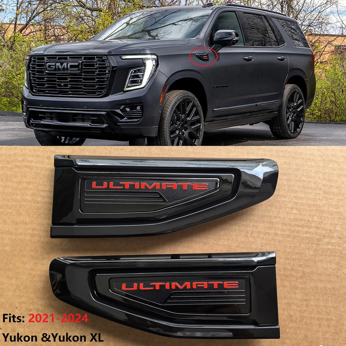 Ultimate Emblem Set for 2021–2024 GMC Yukon Denali Fender Vent Badge