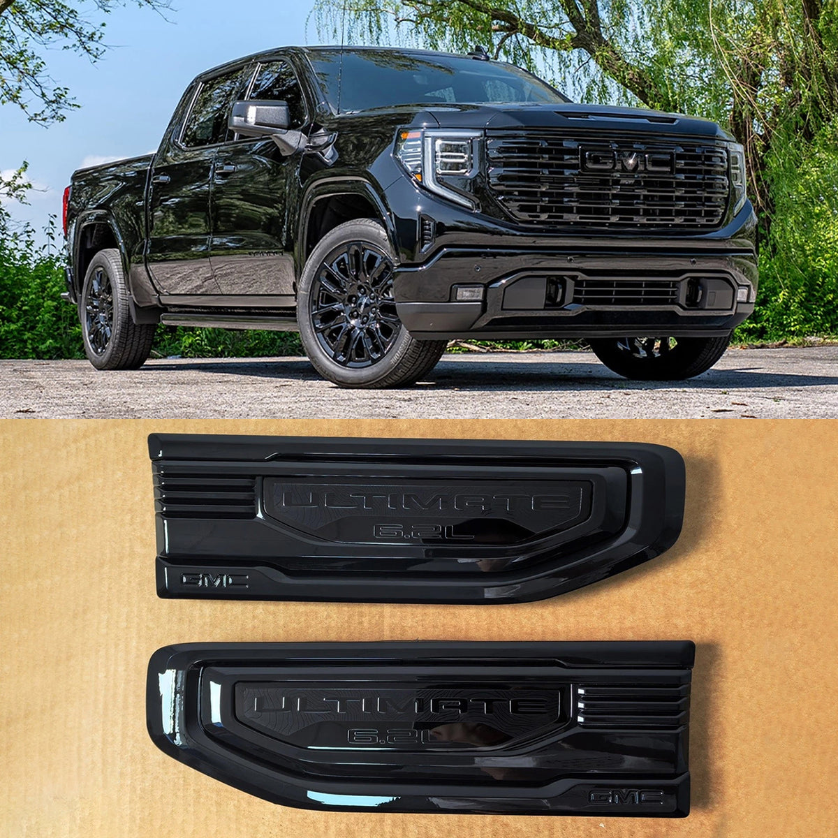 Ultimate 6.2L Fender Vent Emblems for 2019–2026 GMC Sierra 1500 Denali