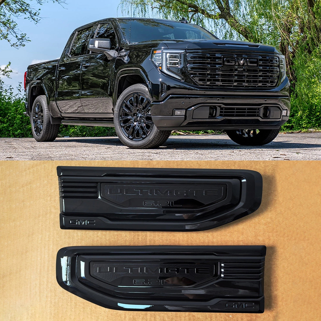 6.2L Fender Vent Emblem Set for 2019–2026 GMC Sierra 1500 Denali Ultimate